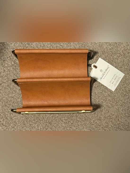 Hearth & Hand Other - Hearth & Hand Tan Faux Leather Wall Mail & Accessory Holder